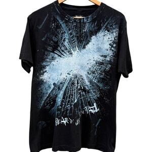 Dark Knight Rises Fear Is Why You Fail Batman black broken glass shirt Sz Large